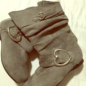 Gray Girls Boots